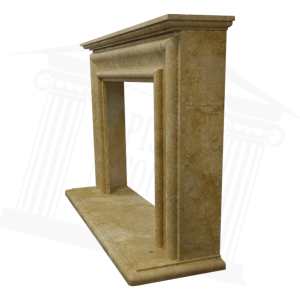 Dark Yellow Limestone Fireplace Surround
