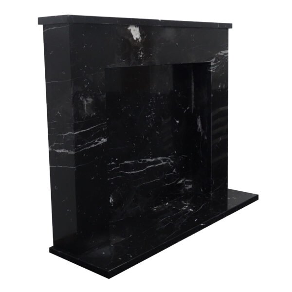 Black Marquina Marble Fireplace Surround - Image 3