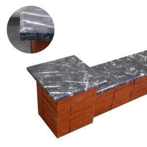 Dark Grey Veined Marble Pier Caps