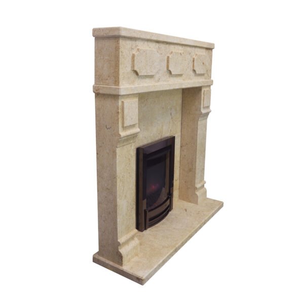 Modern Light Yellow Fireplace Surround - Image 2
