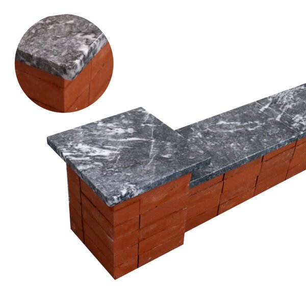 Dark Grey Veined Marble Wall Coping - Image 3