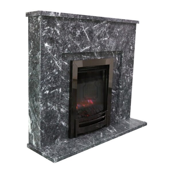 Grey Veined Marble Fireplace Surround - Image 2