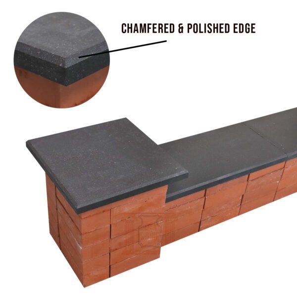 black wall coping and pier caps