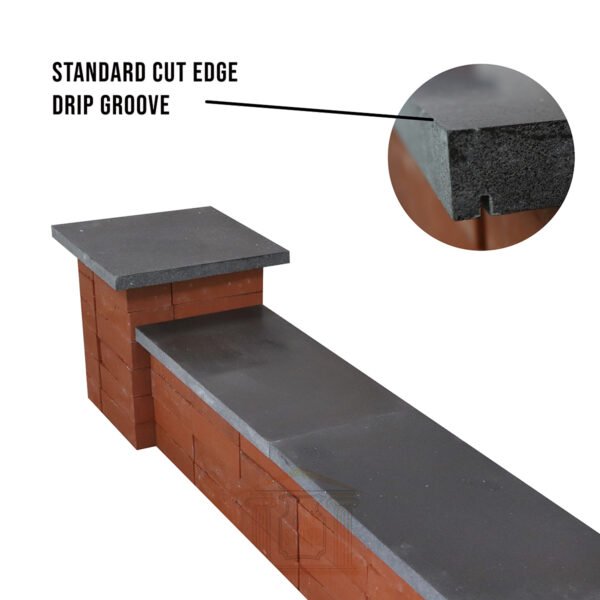 black wall coping and pier caps