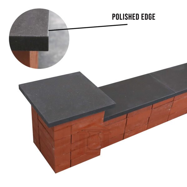 black wall coping and pier caps