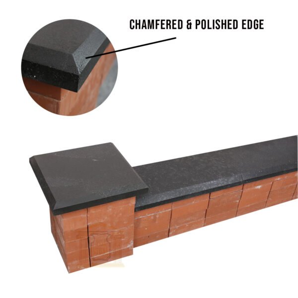 Black coping stone Chamfered & Polished 5cm