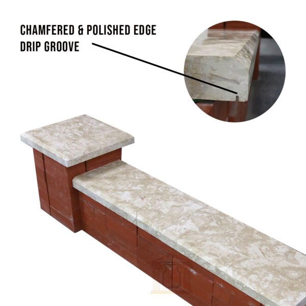 Crema coping limestone Chamfered & Polished 5cm