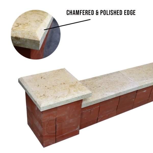 Light yellow coping stone Chamfered & Polished 5cm