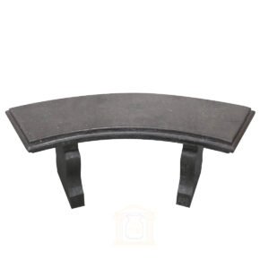Curved black stone bench