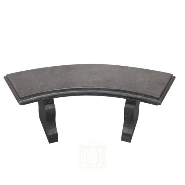 Curved black stone bench