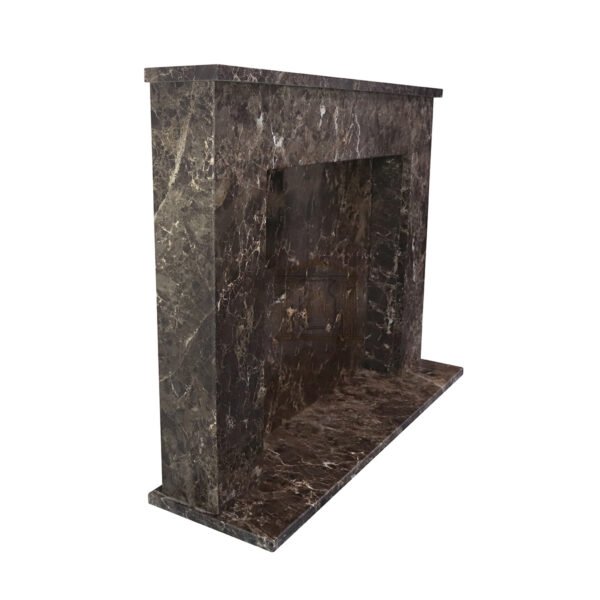 Dark Emperador Marble Fireplace Surround - Image 4