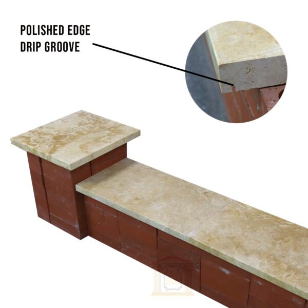 Dark yellow coping limestone