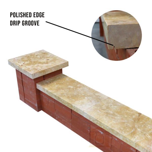 Dark yellow coping limestone Polished