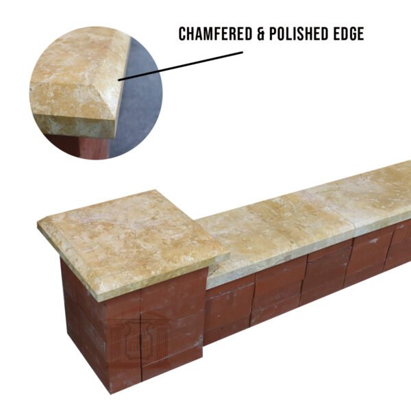 Dark yellow coping stone Chamfered & Polished 5cm