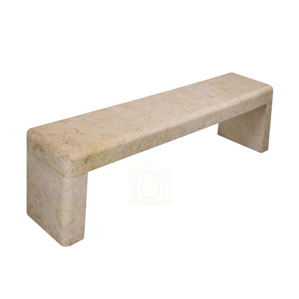Light yellow stone bench Side