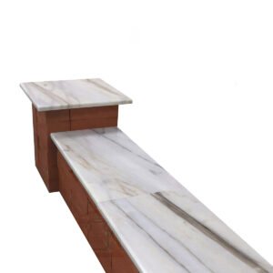 White Veined Marble Pier Caps
