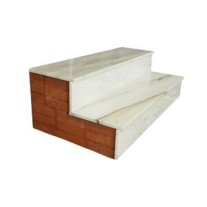 White Veined Marble Steps