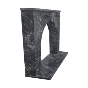 Arch Grey Veined Marble Fireplace Surround