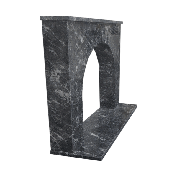 Arch Grey Veined Marble Fireplace Surround