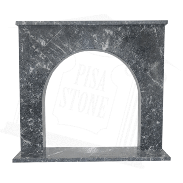 Arch Grey Veined Marble Fireplace Surround - Image 2