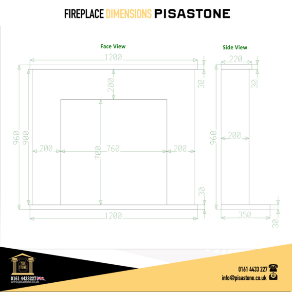 Square Stone Fireplace Surround - Image 2