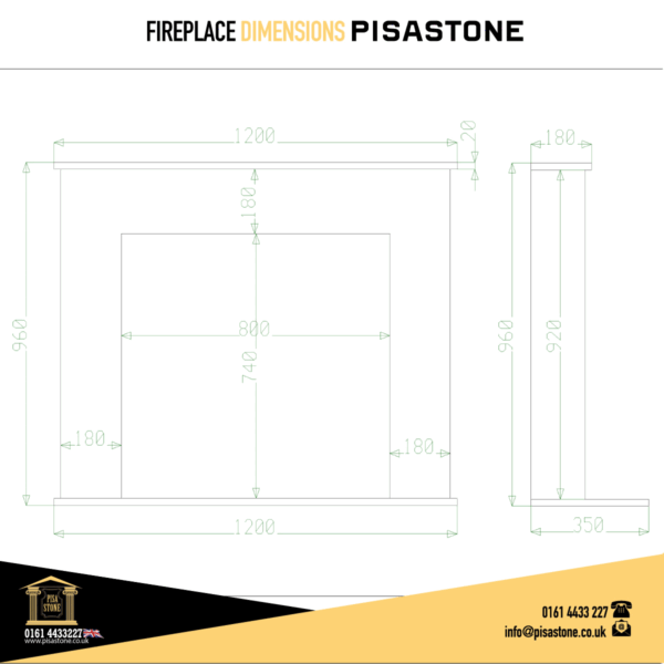Green Veined Marble Fireplace Surround - Image 2