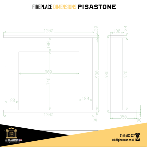 Dark Emperador Marble Fireplace Surround - Image 5