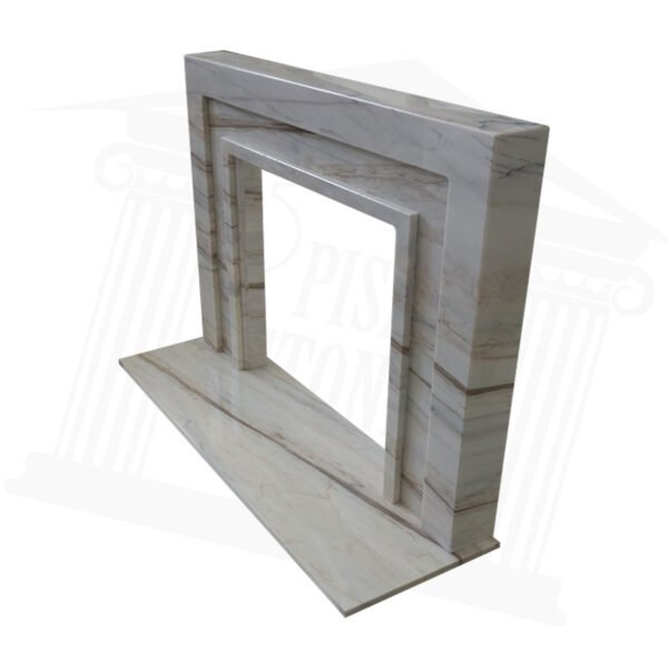 The Manhattan White Veined Marble Fireplace Surround - Image 2