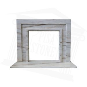 The Manhattan White Veined Marble Fireplace Surround