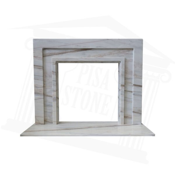 The Manhattan White Veined Marble Fireplace Surround