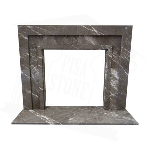 The Manhattan Karaman Grey Marble Fireplace Surround - Image 3