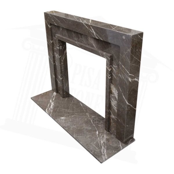 The Manhattan Karaman Grey Marble Fireplace Surround - Image 2