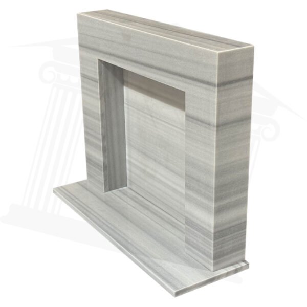 Elite Light Grey Marble Fireplace Surround - Image 4