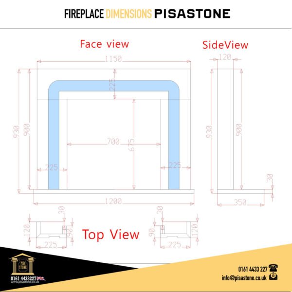 Majestic Dark yellow Fireplace Surround - Image 4