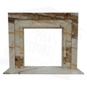 The Manhattan Bianco Brown Marble Fireplace Surround