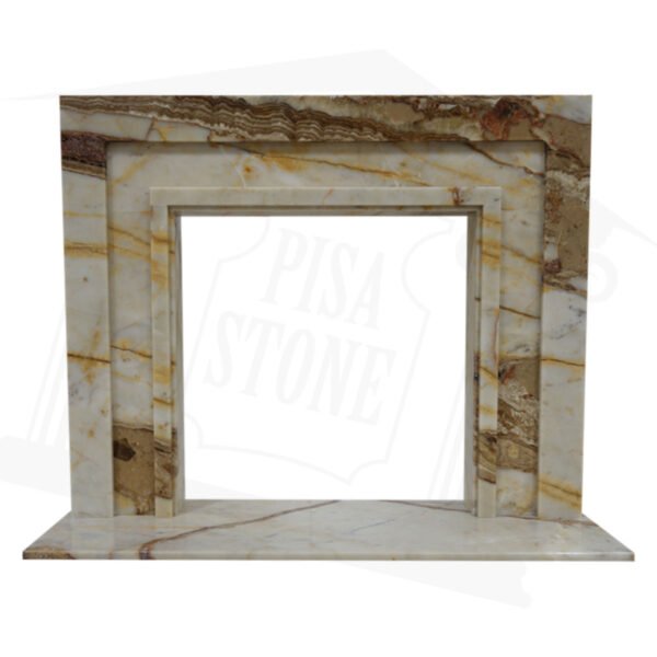 The Manhattan Bianco Brown Marble Fireplace Surround