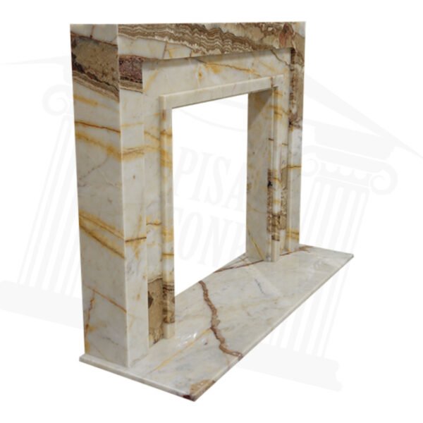 The Manhattan Bianco Brown Marble Fireplace Surround - Image 4