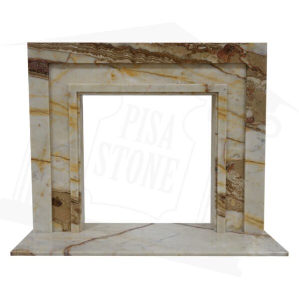 The Manhattan Bianco Brown Marble Fireplace Surround - Image 3