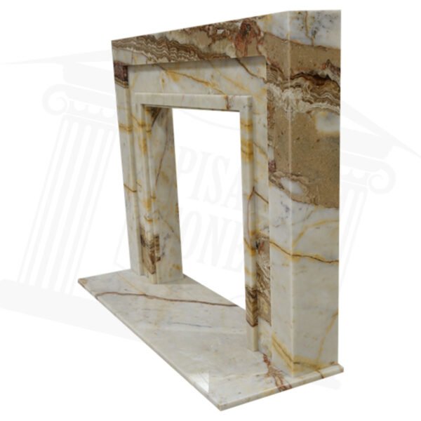 The Manhattan Bianco Brown Marble Fireplace Surround - Image 5