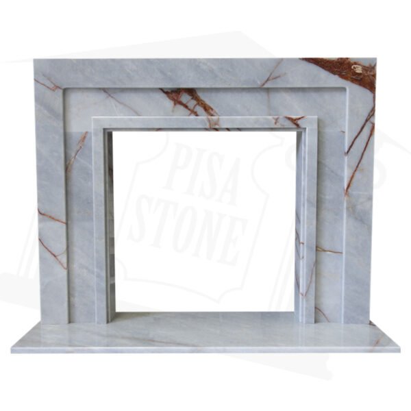 The Manhattan Bianco Roots Marble Fireplace Surround - Image 2