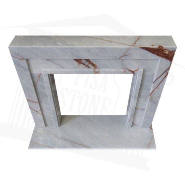 The Manhattan Bianco Roots Marble Fireplace Surround - Image 4