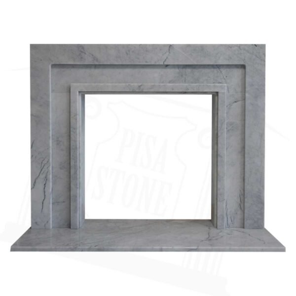 The Manhattan Laylak Grey Marble Fireplace Surround - Image 3