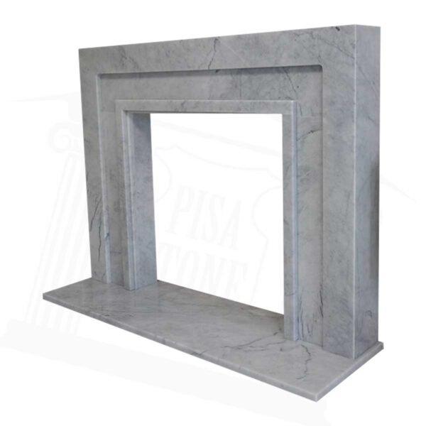 The Manhattan Laylak Grey Marble Fireplace Surround - Image 2
