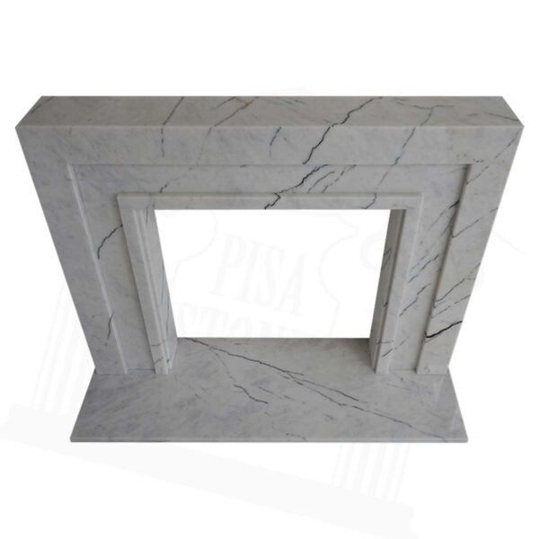 The Manhattan Laylak White Marble Fireplace Surround - Image 2
